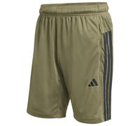 adidas - Workout Essentials Base 3-Stripes Pique Short - Short - L - Length: 9'' - olive strata / black