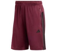 adidas - Workout Essentials Base 3-Stripes Pique Short - Short - XL - Length: 9'' - maroon / black