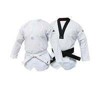 Adidas WT Taekwondo Club Dobok Uniforme d'arts martiaux sans rayures, Col blanc., 160 cm