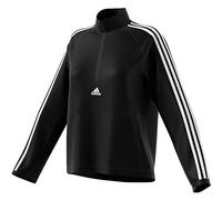 adidas WVN 3S 1/2 Zip Sweat-Shirt Femme, Negro/Blanco, FR : XXS (Taille Fabricant : 2XS)