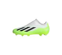 adidas X Crazyfast.3 Laceless Firm Ground Boots Chaussures de Football, Cloud White/Core Black/Lucid Lemon, 38 EU