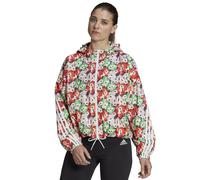 Adidas X Marimekko Fleur Coupe-Vent Windbjacke Veste à Capuche Blanc Multicolore