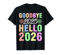Adieu 2025 Bonjour 2026 Lumières de Noël Bonne Année 2026 T-Shirt