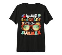 Adieu 2e année Bonjour l'été dernier Jour d'école T-Shirt Haut de Gamme