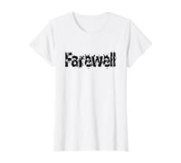 Adieu Au Revoir Prends Soin de toi Conception du Texte T-Shirt Graphique avec Valeur, Femme, Blanc, S
