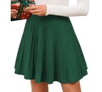 Adigaber Femmes Jupe Mini Taille Haute Tricot Plissé Jupe | Taille élastique,Court,Uni,Extensible,Chaude,Confortable,Festif,Mariage,Soirée,L'hiver