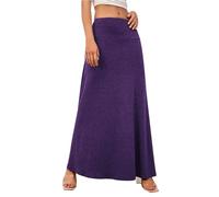 Adigaber Jupe Longue pour Femme élastique Taille Haute Jupe Maxi de Yoga | Couleur unie, Long, Taille élastique, Soirée, Plage, Été, Tummy control, Doux, Décontracté