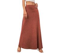 Adigaber Jupe Longue pour Femme élastique Taille Haute Jupe Maxi de Yoga | Couleur unie, Long, Taille élastique, Soirée, Plage, Été, Tummy control, Doux, Décontracté
