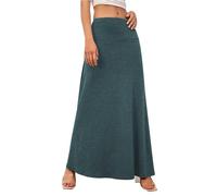 Adigaber Jupe Longue pour Femme élastique Taille Haute Jupe Maxi de Yoga | Couleur unie, Long, Taille élastique, Soirée, Plage, Été, Tummy control, Doux, Décontracté