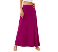 Adigaber Jupe Longue pour Femme élastique Taille Haute Jupe Maxi de Yoga | Couleur unie, Long, Taille élastique, Soirée, Plage, Été, Tummy control, Doux, Décontracté