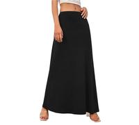 Adigaber Jupe Longue pour Femme élastique Taille Haute Jupe Maxi de Yoga | Couleur unie, Long, Taille élastique, Soirée, Plage, Été, Tummy control, Doux, Décontracté
