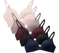 Adigau 6 Pièces sans Soutiens-Gorge d'entraînement Fille Armature Enfant Bretelles Réglable sans Armature Brassieres 85A