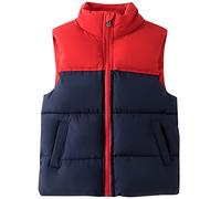 Adigau Enfants Hiver Gilets Bébé Garçons Filles Doudoune sans Manches Gilet en Duvet Veste Matelassé Manteau sans Manche Bleu Foncé 5-6 ans