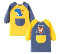 Adigau Tablier Peinture Enfant 2 Pièces Imperméable Blouses d'artistes Fille Garçon Manches Longues pour L'école Activités Bricolage B3 2-3 ans