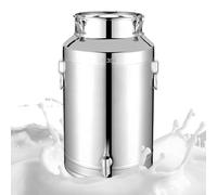 Adima 304 Acier Inoxydable Bidon de Transport de Lait avec Couvercle Scellé et Robinet seau à lait portable de grande capacité bidon de baratte à lait 5L/9L/14L/18L,18L