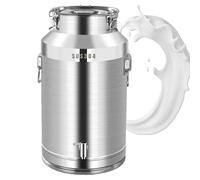 Adima 304 Pot À Lait Hermétique en INOX avec Couvercle Et Robinet seau à lait portable de grande capacité bidon de baratte à lait Carafe de transport pour liquide,18L