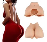 Adima Coussinets de Fesses en Silicone pour Les Femmes Culotte d'amélioration de la Hanche Faux Cul Fesse Shaper Culotte de contrôle pour Transgenre Drag Queen,Marron,M