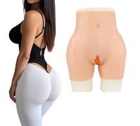 Adima Crossdresser Culotte en Silicone Réaliste Faux vagin Cul Lève-Fesses Shorts Hanches Body Shaper Peut être inséré pour Le Cosplay,Marron,Basic