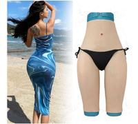 Adima Crossdresser Silicone Pantalon Demi-Longueur Faux Vagin Culotte Butt Lifter Enhancer Shaper Shorts pour Transgenre,Marron,Basic