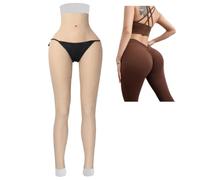 Adima Culotte en Silicone avec Fausse vagin et fessier, modelant et rehaussant, pouvant uriner, Slip Masculin Discret pour Cosplay et Drag Queen,Marron,Basic