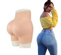 Adima Culotte en Silicone Fesses rembourrées sous-vêtements de contrôle de la Forme Faux Cul Peut Faire Pipi et Pantalon d'insertion pour Cosplay transgenre,Marron,Basic