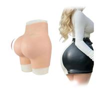 Adima Culotte en Silicone intégral avec vagin factice, Rembourrage pour Hanches, Short de contrôle pénétrable, Gaff dissimulant, Boxer pour Personnes transgenres,Light Brown,Basic