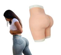 Adima Culotte en Silicone pour Fesses avec vagin factice, Rembourrage pour Hanches, sous-vêtements pour masquer, Short Gaff pour Homme à Femme pour Crossdresser,Tan Color,Basic