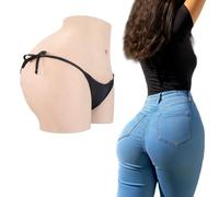 Adima Culotte en Silicone réaliste Big Butt Shaper Push Up Control Shorts Hip Enhancer Sissy Slips rembourrés pour Drag Queen,Wheat Colored,Upgrade