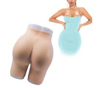 Adima Culotte Réaliste en Silicone Complet Entrejambe Ouvert Faux Cul Pantalon Butt Enhancer Shaper Control Shorts pour Les Femmes Transgenres,Marron,One Size