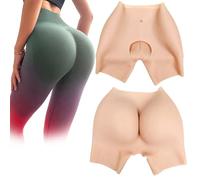 Adima Culotte Rehausseur De Fesses en Silicone Réaliste À Ouverture À l'entrejambe avec Coussinets De Hanches Faux, pour Femmes Drag Queens,Marron