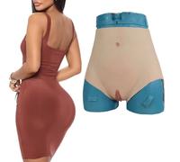 Adima Culotte vaginale en Silicone réaliste épaissir soulever Fesses sous-vêtements Hanche rehausseur de Hanche Shaper Shorts pour travesti Cosplay,Marron,Basic