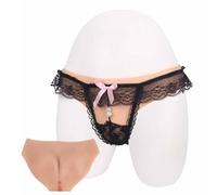 Adima Culotte vaginale factice, Short en Silicone en Silicone à contrôle Triangulaire, sous-vêtements en Forme de Sexe pour Le Cosplay,Natural,Basic