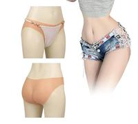 Adima Culottes en Silicone pour travestis avec Rembourrage de Hanches, Slips Gaff avec cathéter et vagin factice pour Personnes transgenres et Drag Queens,Wheat Colored,Upgrade