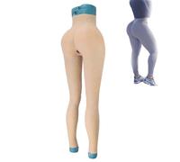 Adima Faux Pussy Pantalons Pantalon Travesti en Silicone Levée De Hanches Manuelle pour Le Jeu De Rôle Dragqueen,Girly White,Upgrade