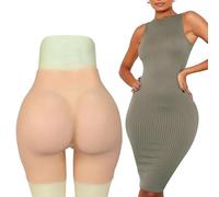 Adima Ouvrir Entrejambe Fesse en Silicone Culotte Hanche Hanche Faux Cul façonneur Pantalon de travestissement pour Les Femmes,Marron,One Size