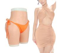 Adima Pantalon De Faux Vagin en Silicone Réaliste Mâle À Femelle Butt Lifter Shapewear Rembourré pour Travesti Transgenre,Wheat(Upgrades),One Size