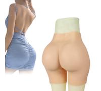Adima Pantalon Fesses en Silicone Entrejambe Ouvert Fausse Culotte Hip Enhancer Short Rembourré pour Femmes Travestis,Brown(0.8cm)
