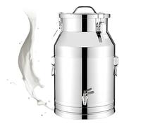 Adima pot à lait avec couvercle scellé 304 Pot À Lait Hermétique en INOX avec Couvercle Et Robinet Pot à lait avec grande capacité 28L/42L/58L/76L,28L