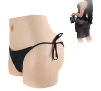 Adima Réaliste Silicone Hip Buttock Enhancer Slips Épaissir Panty Men's Hiding Gaff Vagina Brief pour Transgenre,Brown(Basics)