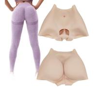 Adima Silicone Butt Lifter Panty Open Bottom Hip Enhancement Shorts pour Femmes Faux Big Butt Shaper sous-Vêtements,Blanc