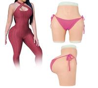 Adima Transgenre Silicone Shaper Panties Réaliste Vagin Butt Lifter Pantalon pour Travestis, Ladyboy, Cosplay,White(Basics)