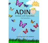 ADIN Animals with butterflies: Find butterflies coloring book for children