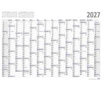 ADINA Calendrier mural 2027 XXL A0 119 x 84 cm - Grand calendrier annuel avec 14 mois - Planificateur familial et de bureau clair - Plié