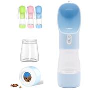 Adirigo Gourde Chien Portable Gourde Chien Promenade 258 ML avec Compartiment à Croquettes de 200 ML Gourde pour Chien Promenade pour Les Promenades Les Voyages et La Randonnée -Bleu