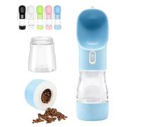 Adirigo Gourde Chien Portable Gourde Chien Promenade 258 ML avec Compartiment à Croquettes de 200 ML Gourde pour Chien Promenade pour Les Promenades Les Voyages et La Randonnée -Bleu