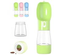 Adirigo Gourde Chien Portable Gourde Chien Promenade 258 ML avec Compartiment à Croquettes de 200 ML Gourde pour Chien Promenade pour Les Promenades Les Voyages et La Randonnée -Vert