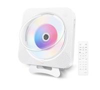 Adirigo Lecteur CD avec Anti-Poussière et Écran LED Lecteur CD Portable avec Bluetooth 5.1 Haut-parleurs HiFi Intégrés Lecteur CD Enfant avec Télécommande FM Radio Prise USB AUX (Blanc)