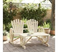 Adirondack Lot de 2 chaises de jardin en bois de sapin massif avec assise ergonomique et table basse, meubles de jardin en bois pour jardin, maximum