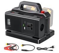 Adisipsoarin Onduleur sinusoïdal Pure 500W pour Batterie DeWalt 18V (Pas de Batterie), convertit 18V CC vers 230V CA, avec Prise de Charge Voiture, pour Camping et urgences (2 Ports)