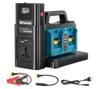 Adisipsoarin Onduleur sinusoïdal Pure 500W pour Batterie Makita 18V (Pas de Batterie), convertit 18V CC vers 230V CA, avec Prise de Charge Voiture, pour Camping et urgences (4 Ports)